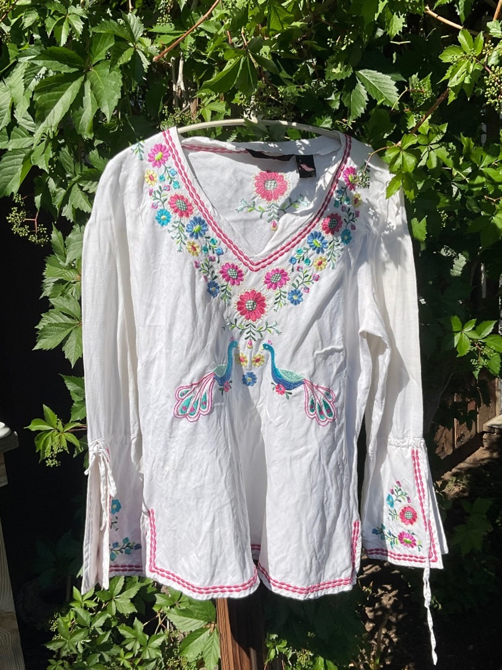 Fun Bohemian Linen Peacock Top